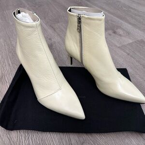 NIB Rag & Bone Beha Boots in White Crinkle Size 37 7 Bootie Beige Ivory Cream